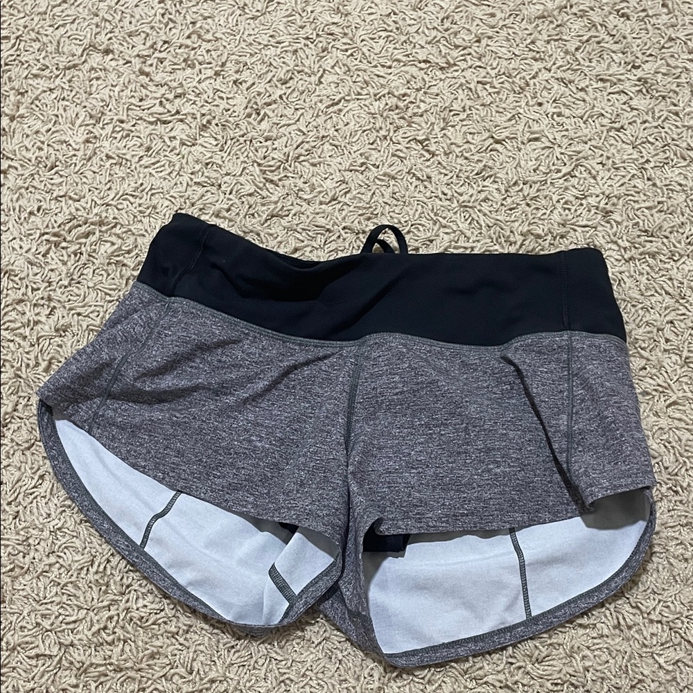 lululemon athletica Black and Gray Women's Athletic Shorts